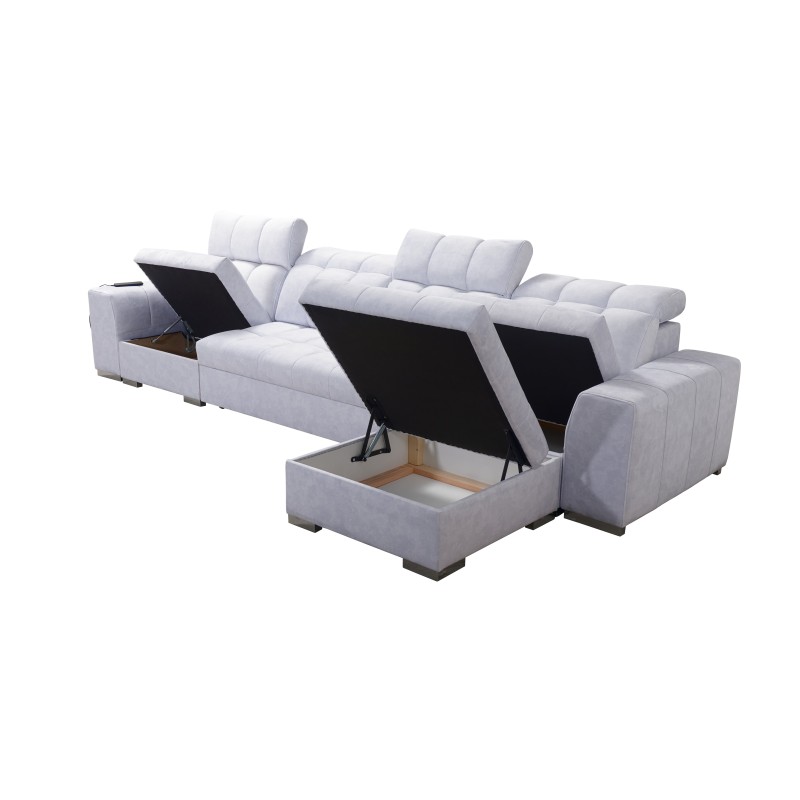 Prisma XII Corner Sofa with Sleeping Function | Luxury Furniture with USB Port | Velvet | Pet Friendly, Terra 79 Prisma XII Corner Sofa with Sleeping Function | Luxury Furniture with USB Port | Velvet | Pet Friendly, Terra 79