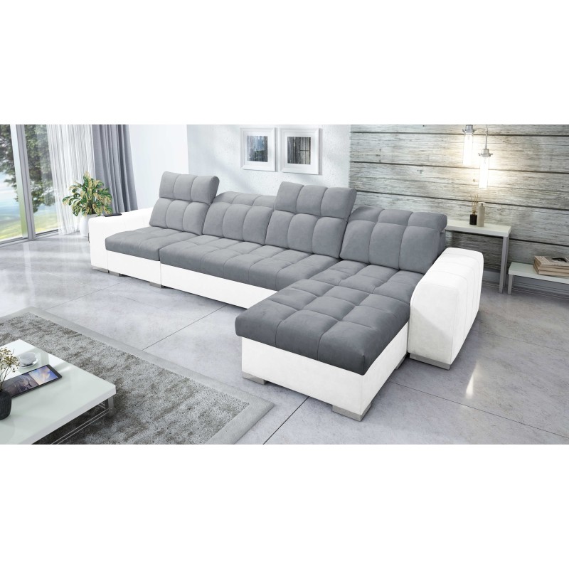 Prisma XII Ecksofa mit Schlaffunktion | Luxuriöses Möbelstück mit USB-Anschluss | Samt | Haustierfreundlich, Terra 92 + Kunstled Prisma XII Ecksofa mit Schlaffunktion | Luxuriöses Möbelstück mit USB-Anschluss | Samt | Haustierfreundlich, Terra 92 + Kunstled