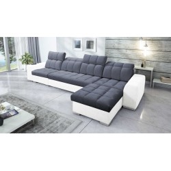 Prisma XII Corner Sofa with Sleeping Function | Luxury Furniture with USB Port | Velvet | Pet Friendly, Terra 96 + Eco-leather