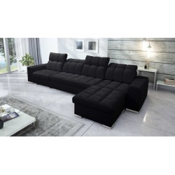 Prisma XII Corner Sofa with Sleeping Function | Luxury Furniture with USB Port | Velvet | Pet Friendly, Terra 99