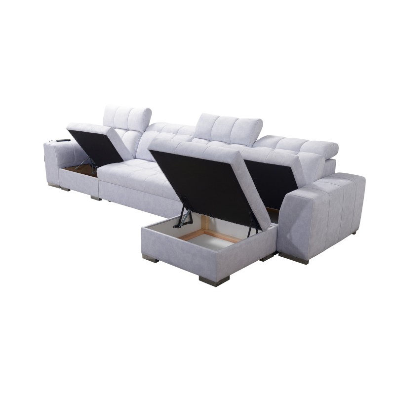 Narożnik Prisma XII z funkcją spania | Luksusowy Mebel z Portem USB | Velvet | Pet friendly, Terra 99 + Ecoskóra Narożnik Prisma XII z funkcją spania | Luksusowy Mebel z Portem USB | Velvet | Pet friendly, Terra 99 + Ecoskóra