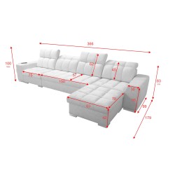 Narożnik Prisma XII z funkcją spania | Luksusowy Mebel z Portem USB | Velvet | Pet friendly, Terra 99 + Ecoskóra Narożnik Prisma XII z funkcją spania | Luksusowy Mebel z Portem USB | Velvet | Pet friendly, Terra 99 + Ecoskóra