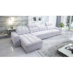 Prisma XII Corner Sofa with Sleeping Function | Luxury Furniture with USB Port | Velvet | Pet Friendly, Terra 80