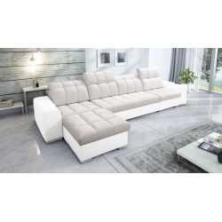 Narożnik Prisma XII z funkcją spania | Luksusowy Mebel z Portem USB | Velvet | Pet friendly, Terra 06 + Ecoskóra