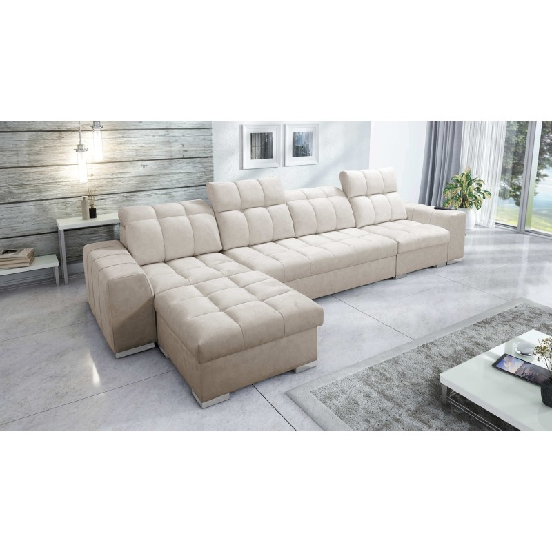 Ecksofa Prisma XII mit Schlaffunktion | Luxusmöbel mit USB-Anschluss | Samt | Haustierfreundlich, Terra 13 Ecksofa Prisma XII mit Schlaffunktion | Luxusmöbel mit USB-Anschluss | Samt | Haustierfreundlich, Terra 13