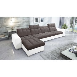 Narożnik Prisma XII z funkcją spania | Luksusowy Mebel z Portem USB | Velvet | Pet friendly, Terra 26 + Ecoskóra