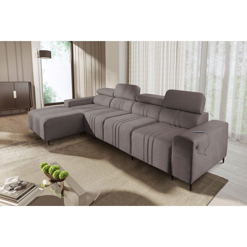Verona XII Ecksofa mit Schlaffunktion Velours, Vena 8 - Ein praktisches und elegantes Möbelstück für Ihr Wohnzimmer Verona XII Ecksofa mit Schlaffunktion Velours, Vena 8 - Ein praktisches und elegantes Möbelstück für Ihr Wohnzimmer