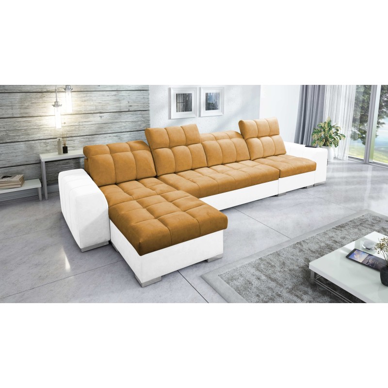 Narożnik Prisma XII z funkcją spania | Luksusowy Mebel z Portem USB | Velvet | Pet friendly, Terra 48 + Ecoskóra Narożnik Prisma XII z funkcją spania | Luksusowy Mebel z Portem USB | Velvet | Pet friendly, Terra 48 + Ecoskóra
