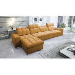 Narożnik Prisma XII z funkcją spania | Luksusowy Mebel z Portem USB | Velvet | Pet friendly, Terra 48
