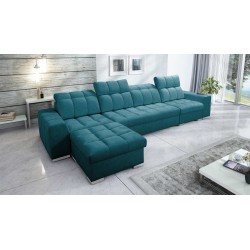 Narożnik Prisma XII z funkcją spania | Luksusowy Mebel z Portem USB | Velvet | Pet friendly, Terra 75