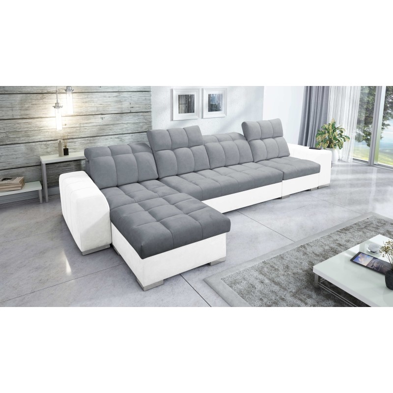 Prisma XII Ecksofa mit Schlaffunktion | Luxuriöses Möbelstück mit USB-Anschluss | Samt | Haustierfreundlich, Terra 92 + Kunstled Prisma XII Ecksofa mit Schlaffunktion | Luxuriöses Möbelstück mit USB-Anschluss | Samt | Haustierfreundlich, Terra 92 + Kunstled