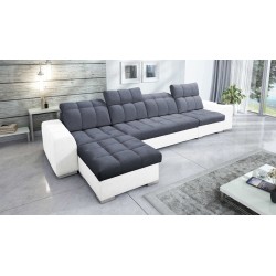 Narożnik Prisma XII z funkcją spania | Luksusowy Mebel z Portem USB | Velvet | Pet friendly, Terra 96 + Ecoskóra