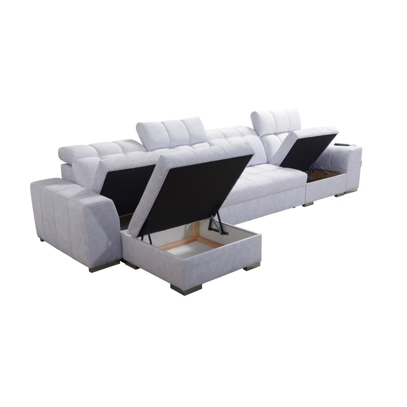 Prisma XII Sectional Sofa with Sleeper Function | Luxury Furniture with USB Port | Velvet | Pet Friendly, Terra 96 Prisma XII Sectional Sofa with Sleeper Function | Luxury Furniture with USB Port | Velvet | Pet Friendly, Terra 96