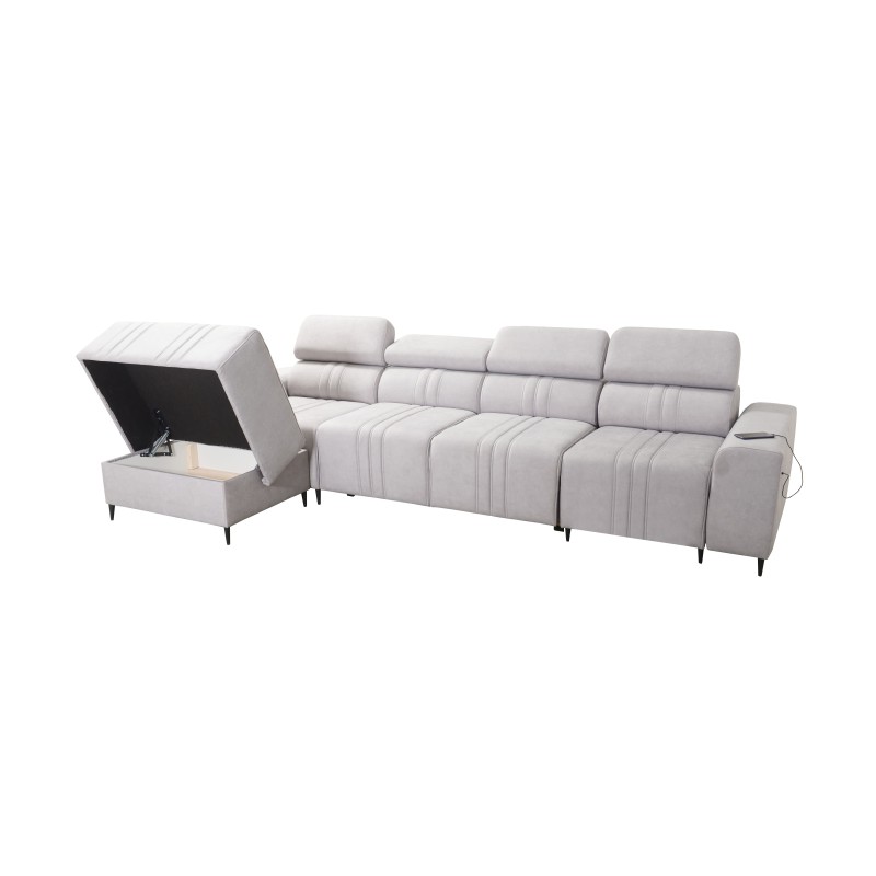 Verona XII Corner Sofa Bed with Velvet Upholstery, Vena 3 - A Practical and Elegant Piece of Furniture for Your Living Room Verona XII Corner Sofa Bed with Velvet Upholstery, Vena 3 - A Practical and Elegant Piece of Furniture for Your Living Room