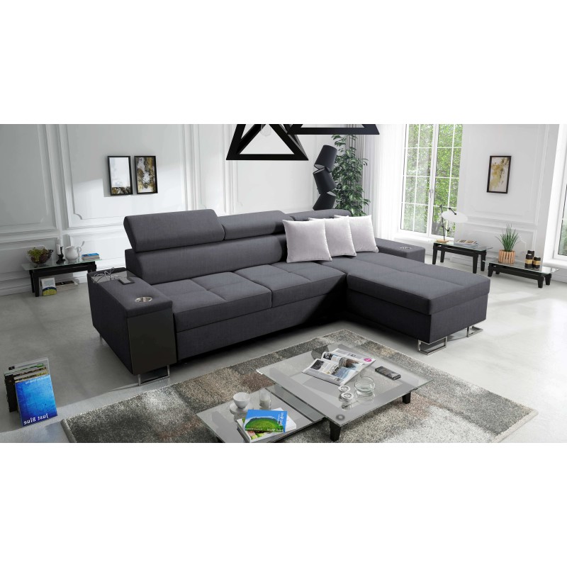 **Meta Title:** Orbix I Mini Corner Sofa with Sleeping Function, Adjustable Headrests, USB Port.