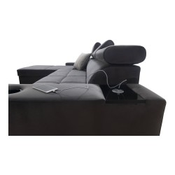 **Meta Title:** Orbix I Mini Corner Sofa with Sleeping Function, Adjustable Headrests, USB Port.