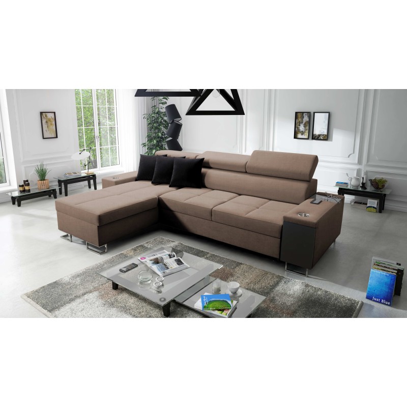 **Meta Title:** Orbix I Mini Corner Sofa with Sleeping Function, Adjustable Headrests, USB Port.