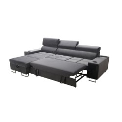 **Meta Title:** Orbix I Mini Corner Sofa with Sleeping Function, Adjustable Headrests, USB Port.