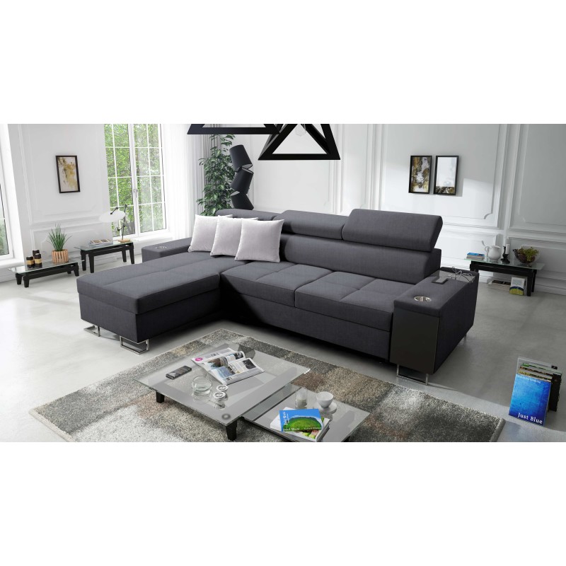 **Meta Title:** Orbix I Mini Corner Sofa with Sleeping Function, Adjustable Headrests, USB Port.