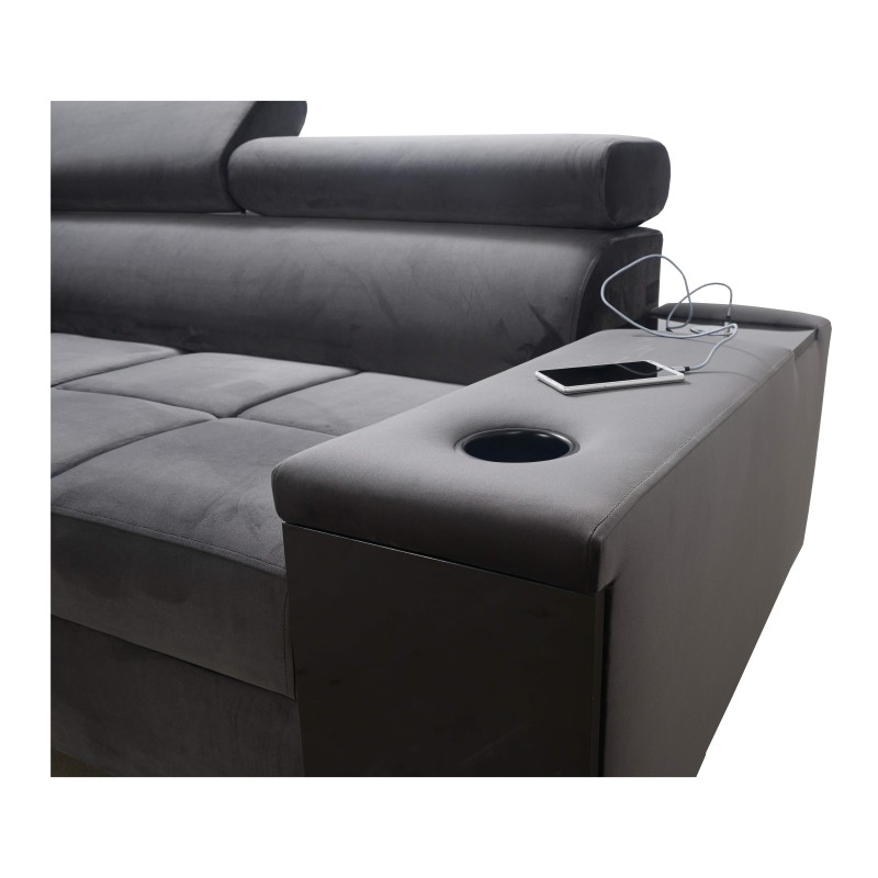 Ecksofa Orbix I Maxi mit Schlaffunktion, USB-Anschluss und Bettkasten Ecksofa Orbix I Maxi mit Schlaffunktion, USB-Anschluss und Bettkasten