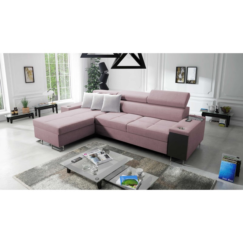 Orbix I Maxi corner sofa with a sleeping function, USB port, and bedding storage