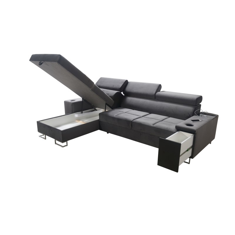 Ecksofa Orbix I Maxi mit Schlaffunktion, USB-Anschluss und Bettkasten Ecksofa Orbix I Maxi mit Schlaffunktion, USB-Anschluss und Bettkasten