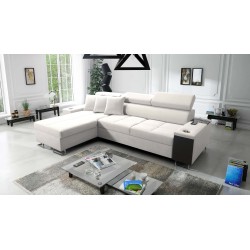 Sofá esquinero Orbix I Maxi con función de dormir, puerto USB y contenedor para ropa de cama. Sofá esquinero Orbix I Maxi con función de dormir, puerto USB y contenedor para ropa de cama.