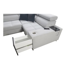 Orbix II corner sofa with sleeping function, adjustable headrests, and USB port - Weave, Sawana 26