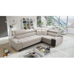 Sofá esquinero Orbix II con función para dormir, reposacabezas ajustables y puerto USB - Velvet, Ultario Velvet 2979 Sofá esquinero Orbix II con función para dormir, reposacabezas ajustables y puerto USB - Velvet, Ultario Velvet 2979