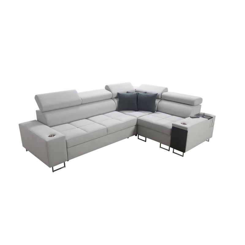 Sofá esquinero Orbix II con función para dormir, reposacabezas ajustables y puerto USB - Terciopelo, Ultario Velvet 2955 Sofá esquinero Orbix II con función para dormir, reposacabezas ajustables y puerto USB - Terciopelo, Ultario Velvet 2955