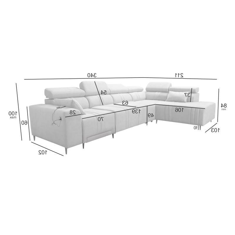 Verona XI Mix Corner Sofa with Sleeping Function in Velvet, Vena 9 - Comfort and Elegance Verona XI Mix Corner Sofa with Sleeping Function in Velvet, Vena 9 - Comfort and Elegance