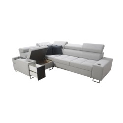Ecksofa Orbix II mit Schlaffunktion, verstellbaren Kopfstützen und USB-Anschluss - Velvet, Ultario Velvet 2955 Ecksofa Orbix II mit Schlaffunktion, verstellbaren Kopfstützen und USB-Anschluss - Velvet, Ultario Velvet 2955