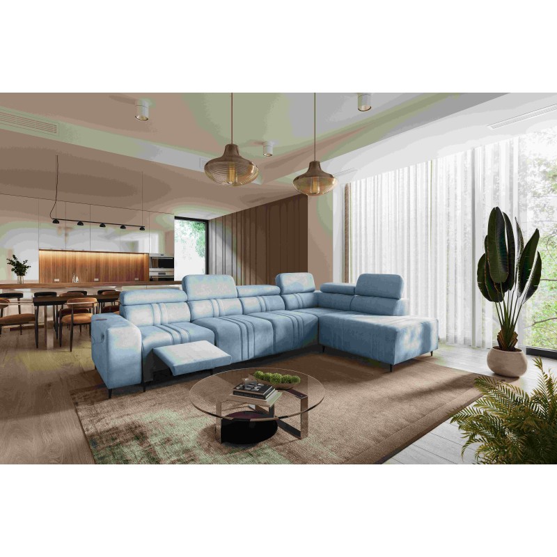 Verona XI Mix Corner Sofa with Sleeping Function in Velvet, Vena 6 - Comfort and Elegance