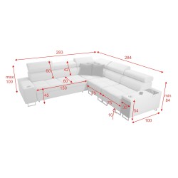 Ecksofa Orbix III mit Schlaffunktion, verstellbaren Kopfstützen und USB-Anschluss - Geräumig und bequem Ecksofa Orbix III mit Schlaffunktion, verstellbaren Kopfstützen und USB-Anschluss - Geräumig und bequem