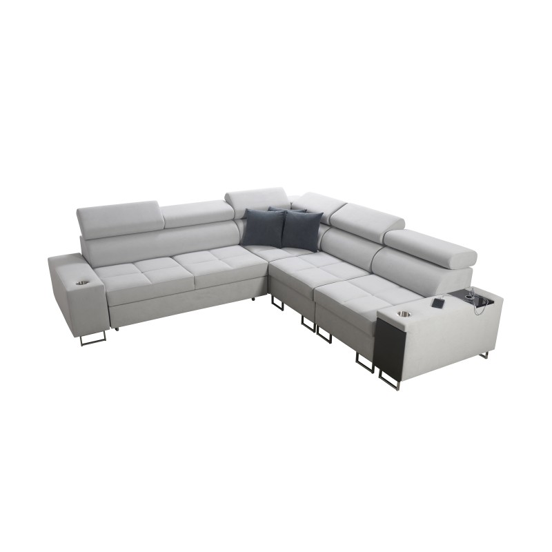 Ecksofa Orbix III mit Schlaffunktion, verstellbaren Kopfstützen und USB-Anschluss - Geräumig und bequem Ecksofa Orbix III mit Schlaffunktion, verstellbaren Kopfstützen und USB-Anschluss - Geräumig und bequem