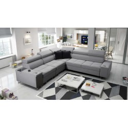 Ecksofa Orbix III mit Schlaffunktion, verstellbaren Kopfstützen und USB-Anschluss - Geräumig und bequem