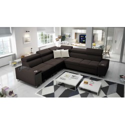 Ecksofa Orbix III mit Schlaffunktion, verstellbaren Kopfstützen und USB-Anschluss - Geräumig und bequem