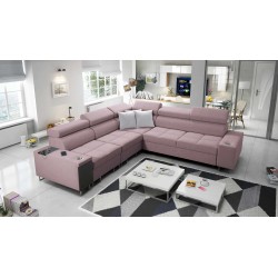 Ecksofa Orbix III mit Schlaffunktion, verstellbaren Kopfstützen und USB-Anschluss - Geräumig und bequem