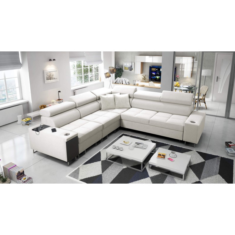 Ecksofa Orbix III mit Schlaffunktion, verstellbaren Kopfstützen und USB-Anschluss - Geräumig und bequem Ecksofa Orbix III mit Schlaffunktion, verstellbaren Kopfstützen und USB-Anschluss - Geräumig und bequem