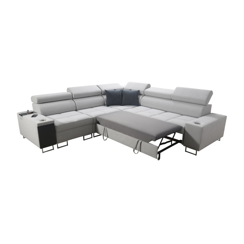 Ecksofa Orbix III mit Schlaffunktion, verstellbaren Kopfstützen und USB-Anschluss - Geräumig und bequem Ecksofa Orbix III mit Schlaffunktion, verstellbaren Kopfstützen und USB-Anschluss - Geräumig und bequem