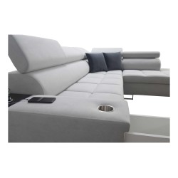 Ecksofa Orbix VII mit Schlaffunktion im Stoff Plecionka, Sawana 14 - Eleganz und Funktionalität in einem!