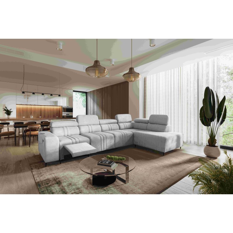 Verona XI Mix corner sofa with sleeping function in Velvet, Vena 3 - Comfort and Elegance