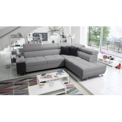 Orbix VII corner sofa with a sleeping function in Plecionka fabric, Sawana 21 - elegance and functionality in one!