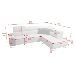 Ecksofa Orbix VII mit Schlaffunktion in Stoff Plecionka, Sawana 25 - Eleganz und Funktionalität in einem!