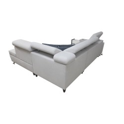 The Orbix VII corner sofa with a sleeping function in Plecionka fabric, Sawana 26 - elegance and functionality in one!