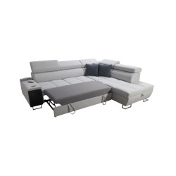 Ecksofa Orbix VII mit Schlaffunktion im Gewebe Plecionka, Sawana 96 - Eleganz und Funktionalität in einem!