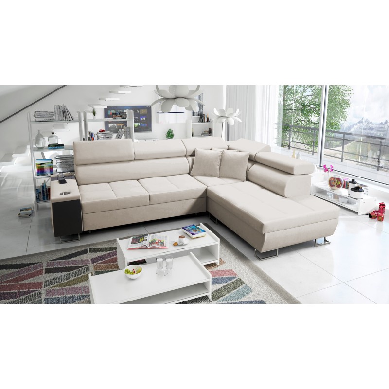 The Orbix VII corner sofa with a sleeping function in Velvet fabric, Ultario Velvet 2979 - elegance and functionality in one!