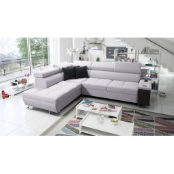 Ecksofa Orbix VII mit Schlaffunktion im Stoff Plecionka, Sawana 84 - Eleganz und Funktionalität in einem!