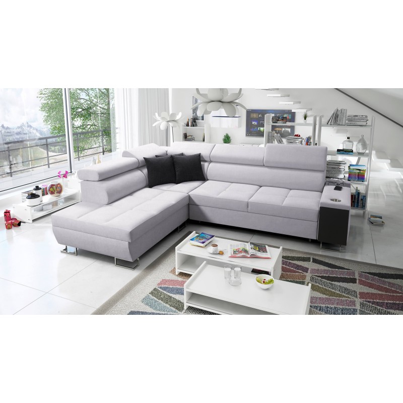 Ecksofa Orbix VII mit Schlaffunktion im Stoff Plecionka, Sawana 84 - Eleganz und Funktionalität in einem!