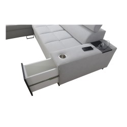 Rincón Orbix VII con función de cama en tela Plecionka, Sawana 21 - ¡elegancia y funcionalidad en uno!